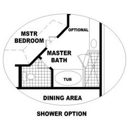 Optional Master Bath for House Plan #053-00204