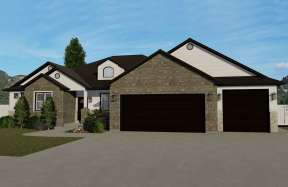 Ranch House Plan #2802-00049 Elevation Photo
