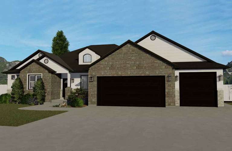 Ranch House Plan #2802-00049 Elevation Photo
