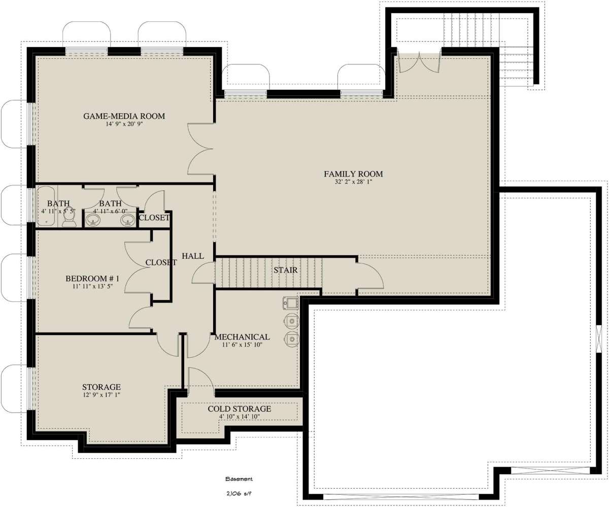 Basement for House Plan #2802-00049