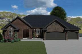 Ranch House Plan #2802-00050 Elevation Photo