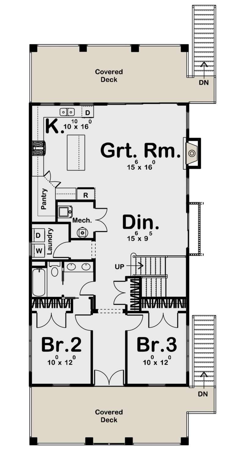 Coastal Plan - 2,814 Square Feet, 5 Bedrooms, 3 Bathrooms | Floor Plan ...