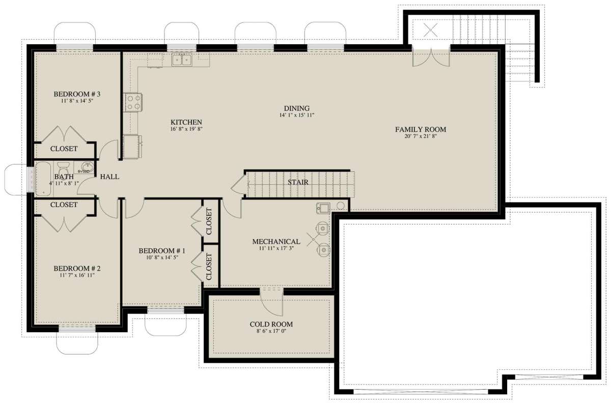 Basement for House Plan #2802-00051