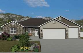 Ranch House Plan #2802-00052 Elevation Photo