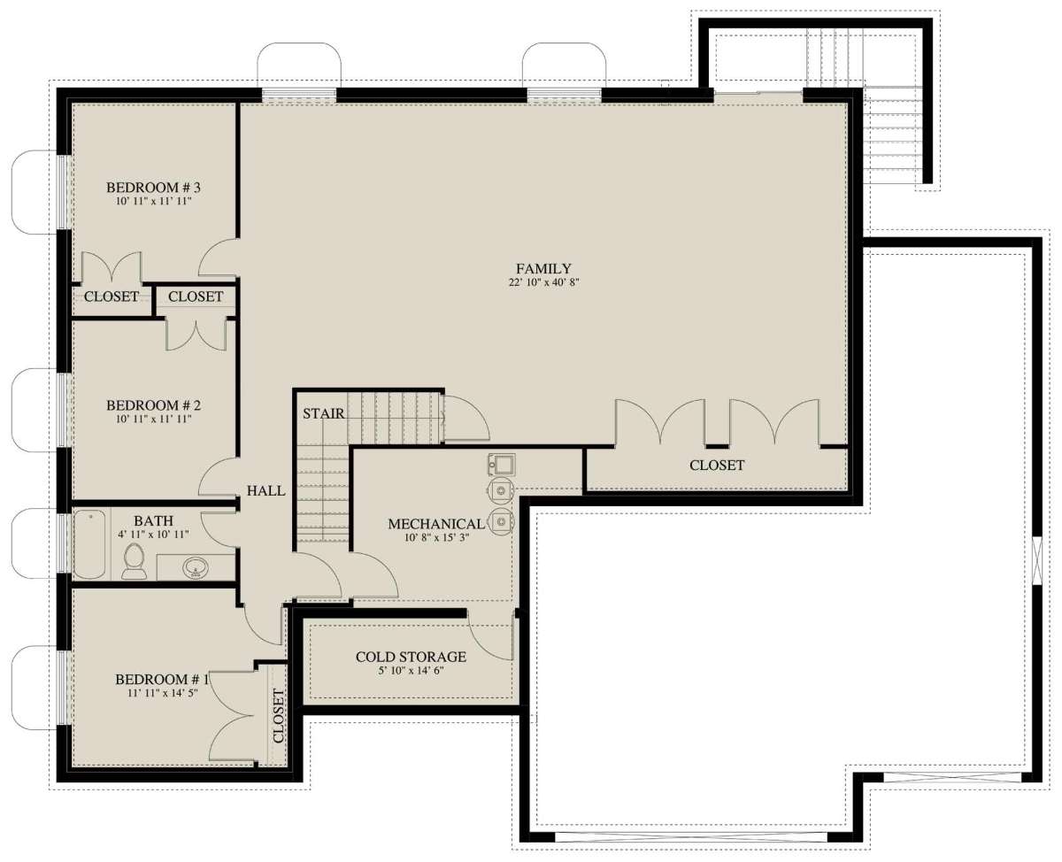 Basement for House Plan #2802-00052
