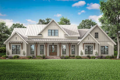 Modern Farmhouse House Plan #041-00206 Elevation Photo