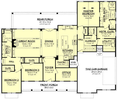 Main Floor for House Plan #041-00206