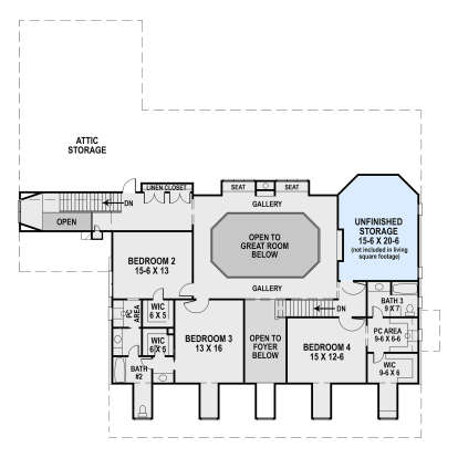 Second Floor for House Plan #4195-00035