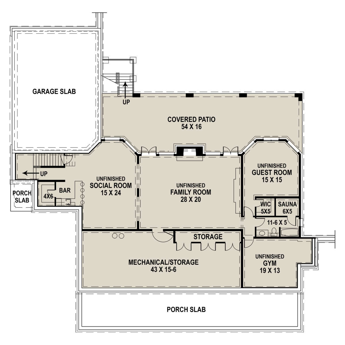 Basement for House Plan #4195-00035