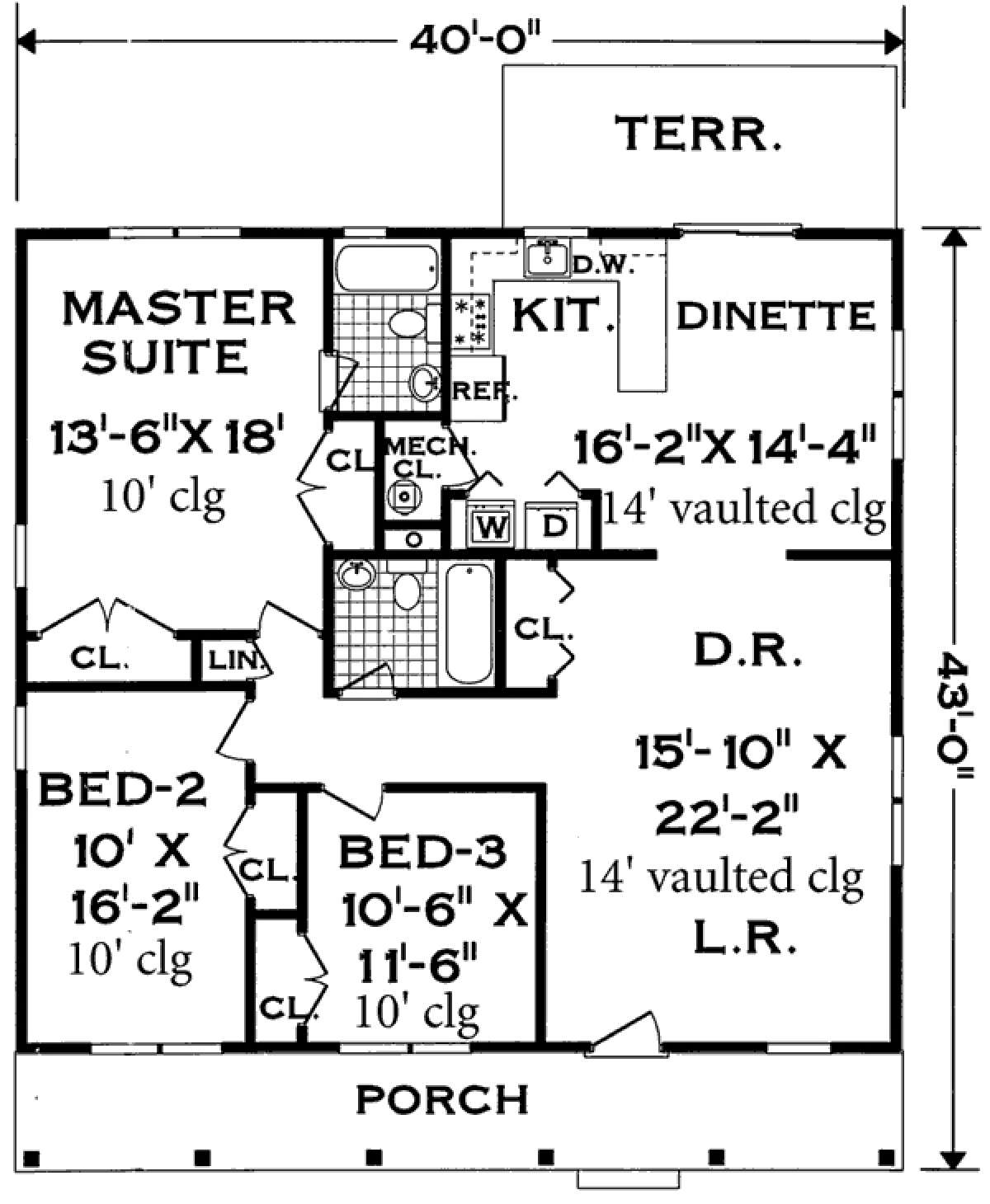 Main Floor for House Plan #033-00050