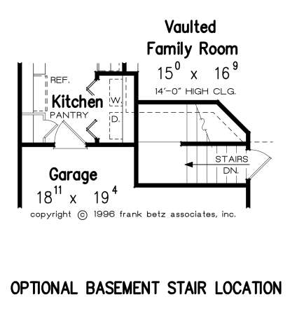 Optional Basement Stair Location for House Plan #8594-00429