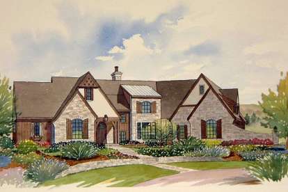 French Country House Plan #1637-00144 Elevation Photo