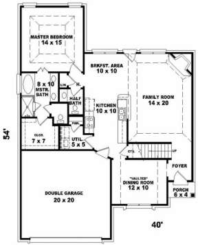 First Floor for House Plan #053-00208