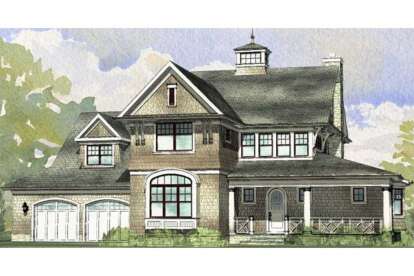 Lake Front House Plan #1637-00149 Elevation Photo