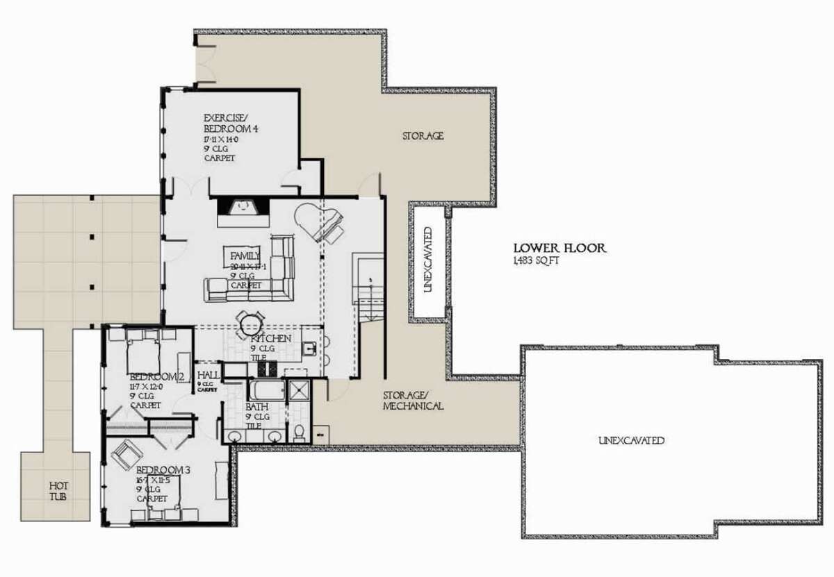 Basement for House Plan #1637-00150