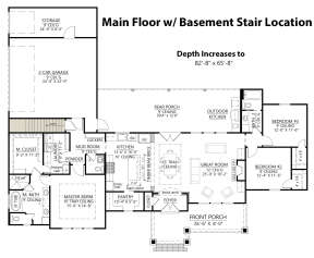 Main Floor w/ Basement Stair Location for House Plan #4534-00021
