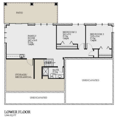 Basement for House Plan #1637-00152