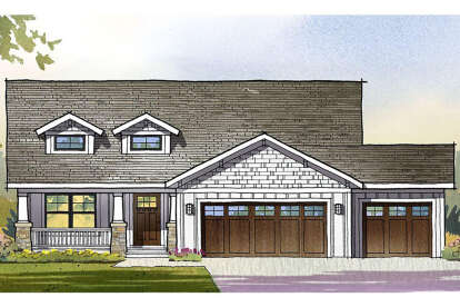 Ranch House Plan #1637-00153 Elevation Photo