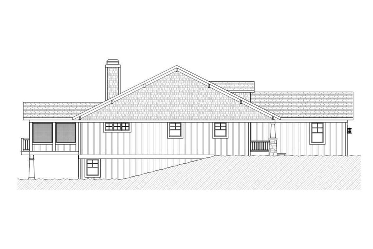 Ranch House Plan #1637-00153 Elevation Photo