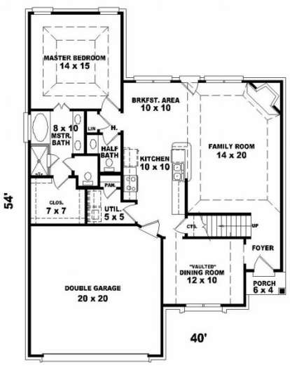 First Floor for House Plan #053-00209