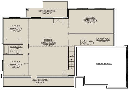 Basement for House Plan #7306-00013