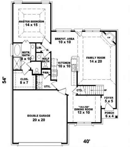 First Floor for House Plan #053-00210
