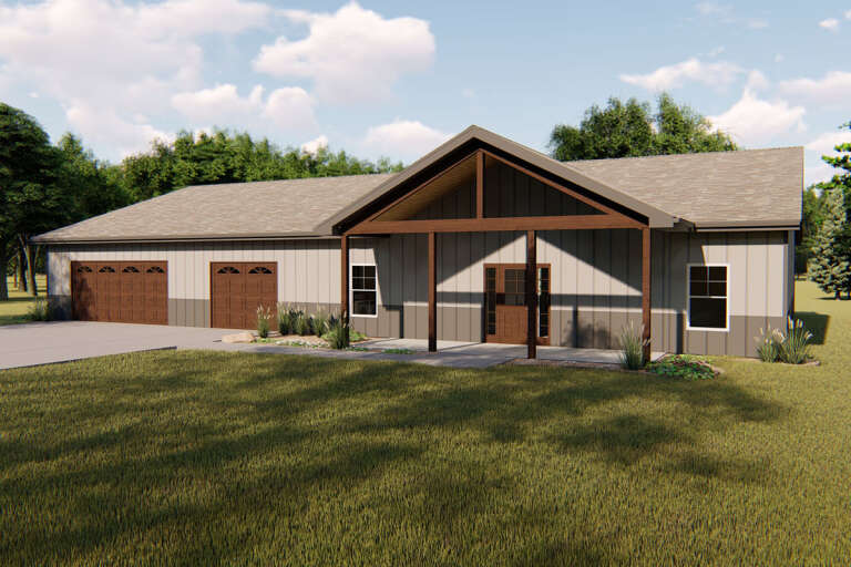 House Plan House Plan #24150 Angled Front Elevation 
