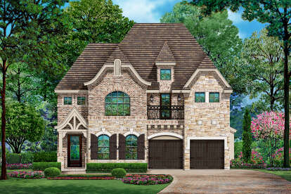 European House Plan #5445-00360 Elevation Photo