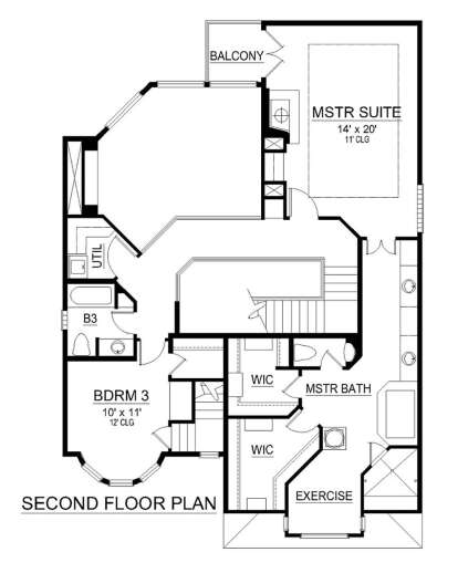 Second Floor for House Plan #5445-00361
