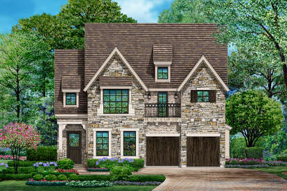 European House Plan #5445-00362 Elevation Photo