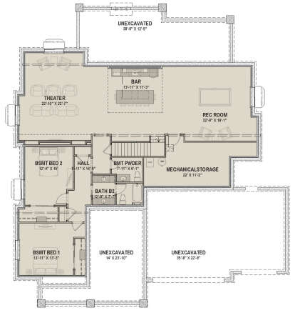 Basement for House Plan #425-00031