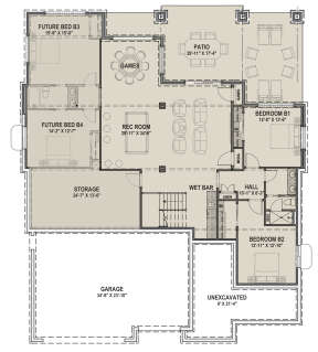 Basement for House Plan #425-00033