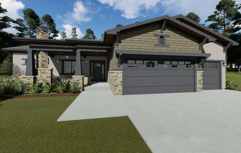 Craftsman House Plan #425-00034 Elevation Photo