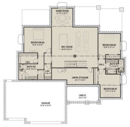 Basement for House Plan #425-00035