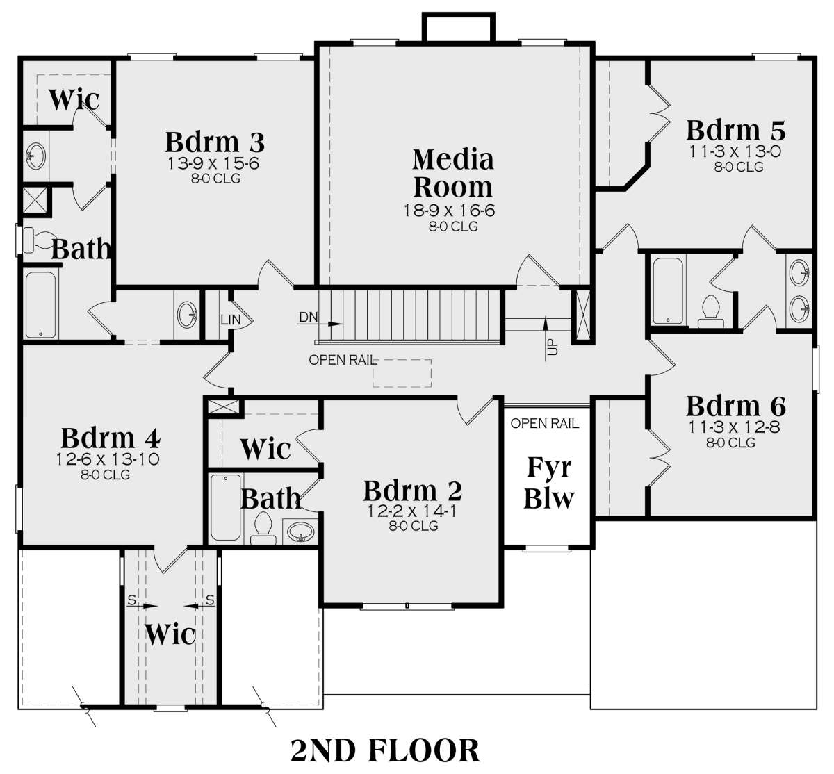 Second Floor for House Plan #009-00291