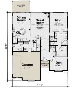 Craftsman Plan: 2,596 Square Feet, 4 Bedrooms, 3.5 Bathrooms - 402-01633