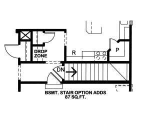 Basement Stairs Location for House Plan #402-01636