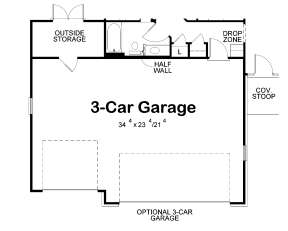 Optional 3 Car Garage for House Plan #402-01637