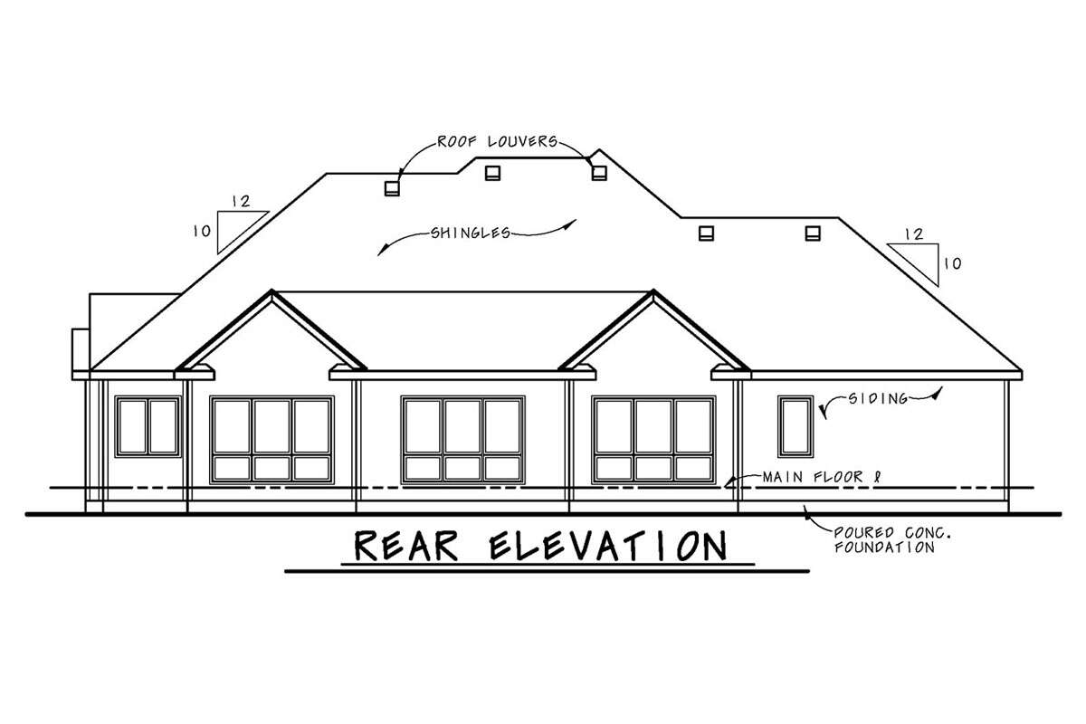 Ranch House Plan #402-01638 Elevation Photo