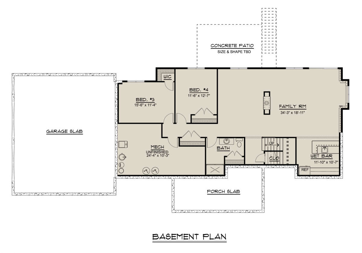 Basement for House Plan #5032-00013