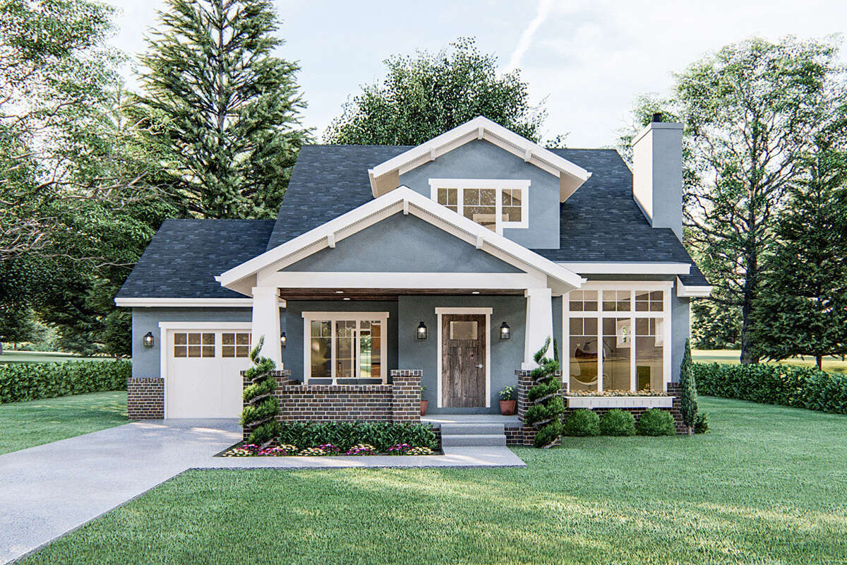Cottage Plan: 1,836 Square Feet, 3 Bedrooms, 2.5 Bathrooms - 963-00391