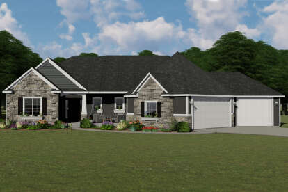 Craftsman House Plan #5032-00023 Elevation Photo