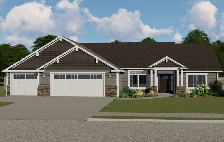 Ranch House Plan #5032-00030 Elevation Photo