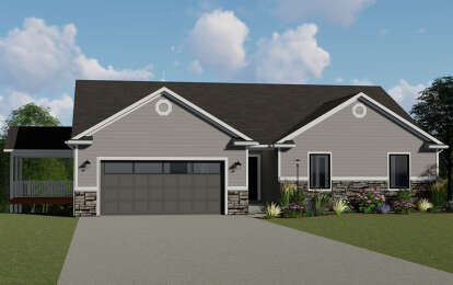 Ranch House Plan #5032-00036 Elevation Photo