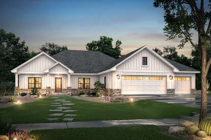 Modern Farmhouse House Plan #041-00213 Elevation Photo