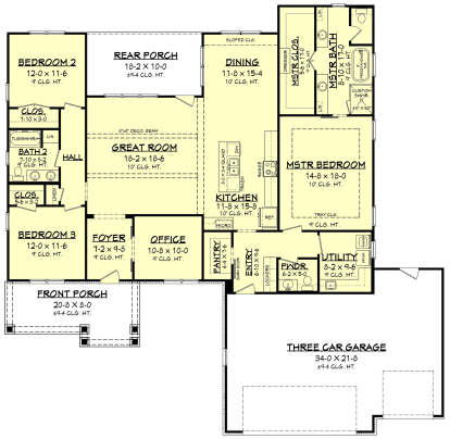 Main Floor for House Plan #041-00213