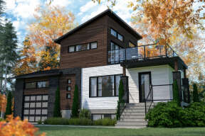 Modern House Plan #034-01233 Elevation Photo