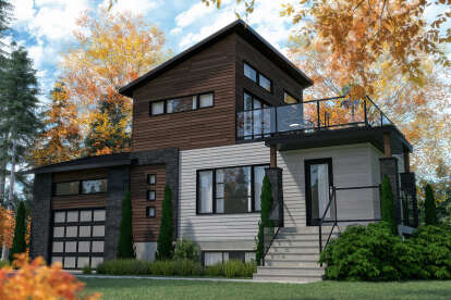 Modern House Plan #034-01233 Elevation Photo