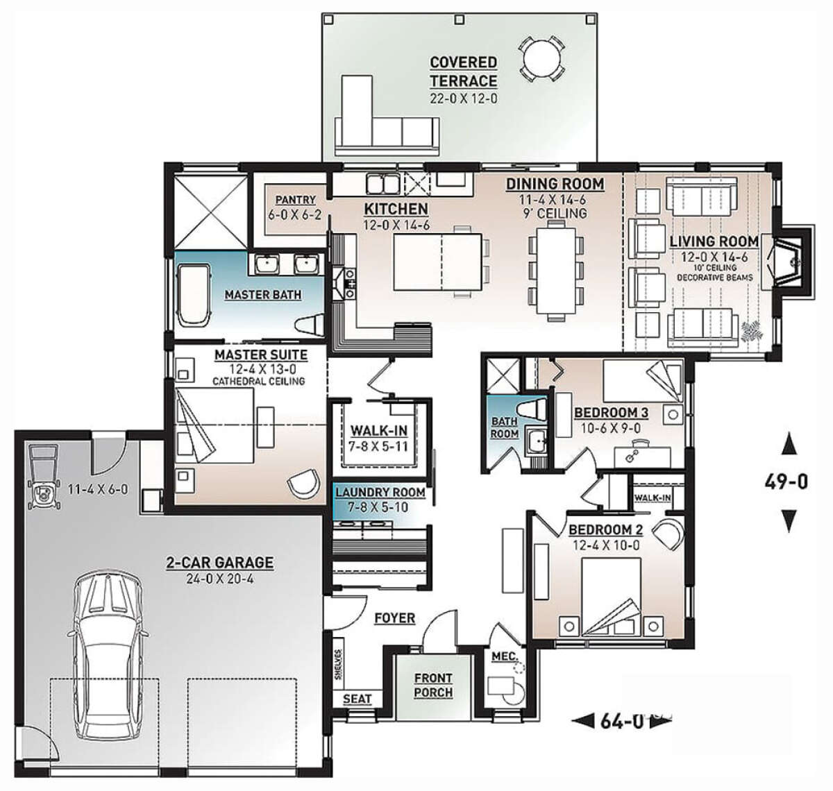 Main Floor for House Plan #034-01235