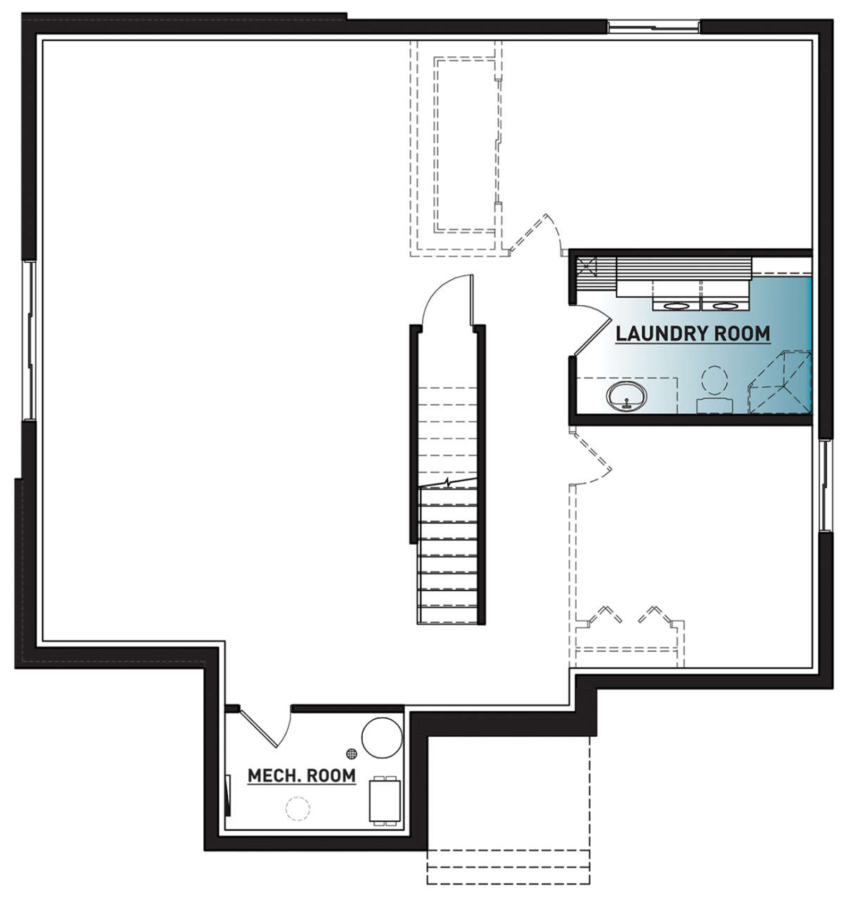 Basement for House Plan #034-01236